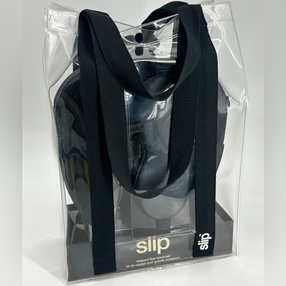 SLIP Frequent Flyer Travel Set in Black - Neck Pillow, Eye & Face Mask